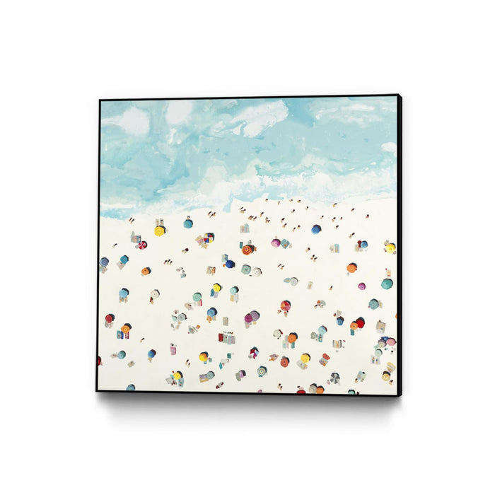 \"Beach Days\" Canvas Framed Black 20x20 Wall Art