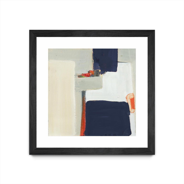 \"Bay Bridge V1\" Matted and Framed Black 36x36 Wall Art