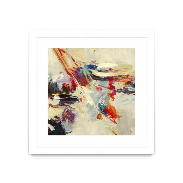 \"Positive Energy I\" Matted and Framed White 30x30 Wall Art