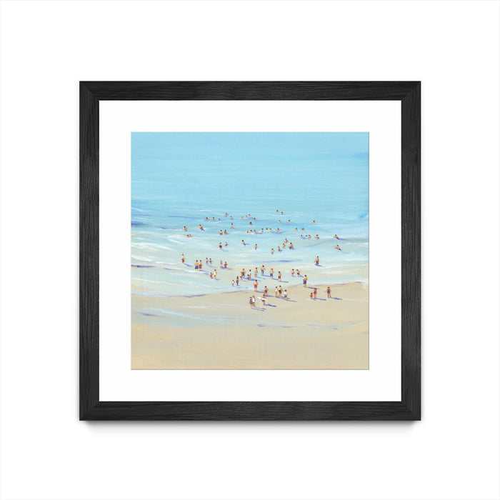 \"Beach Day I\" Matted and Framed Black 30x30 Wall Art
