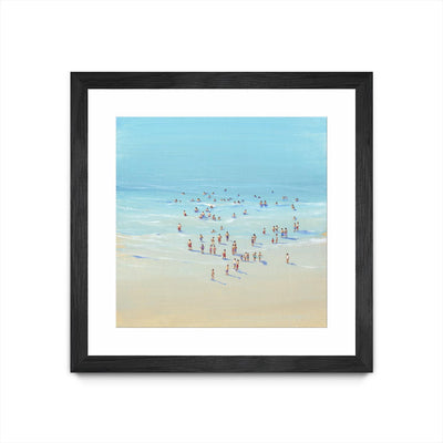 "Beach Day Ii" Matted and Framed Black 36x36 Wall Art