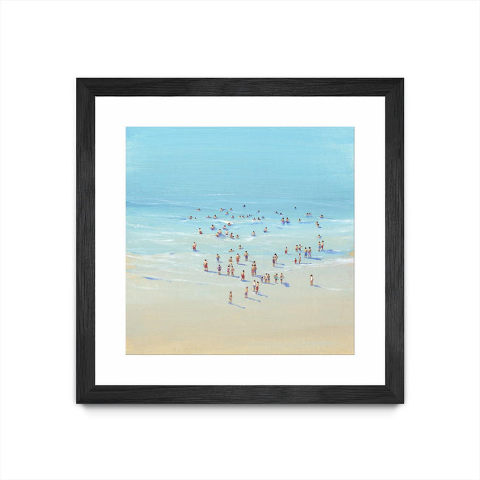 \"Beach Day Ii\" Matted and Framed Black 36x36 Wall Art