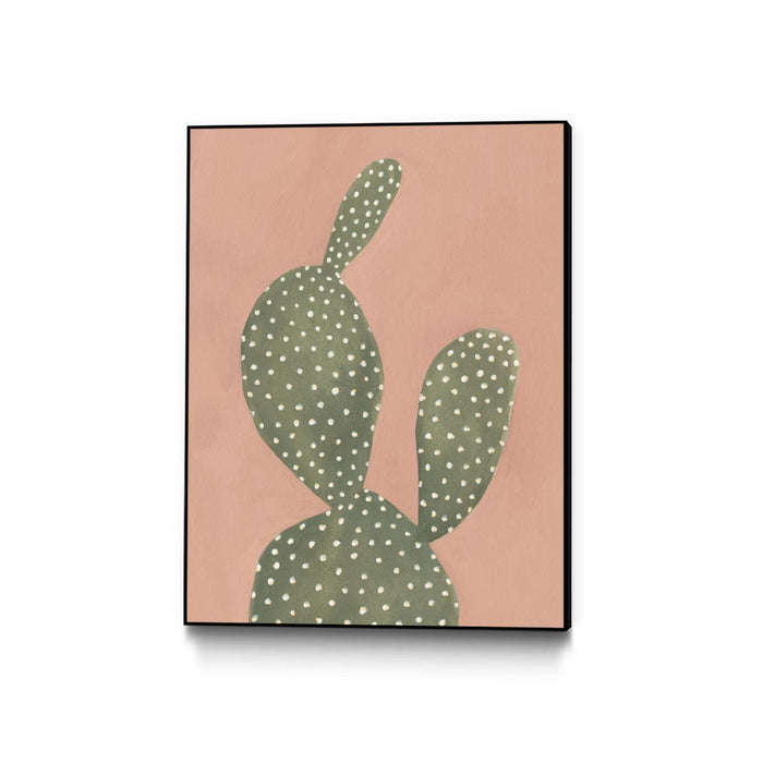 \"Coral Cacti I\" Canvas Framed Black 18x24 Wall Art