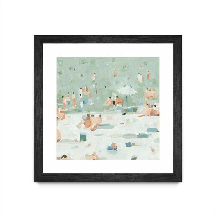 \"Summer Confetti I\" Matted and Framed Black 30x30 Wall Art