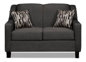 Alda Chenille Loveseat - Charcoal