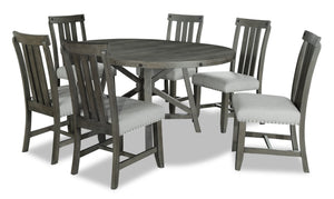 Alto Round 5pc Dining Set with Table & 6 Chairs, 48-66