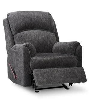 Baron Chenille Glider Recliner - Grey