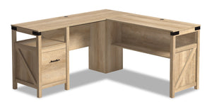 Basil L-Shaped Desk - Orchard Oak 