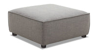 Brooklyn Linen-Look Fabric Ottoman - Grey 