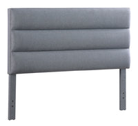 Burk Upholstered Adjustable Headboard in Grey Fabric, Tufted - King Size 