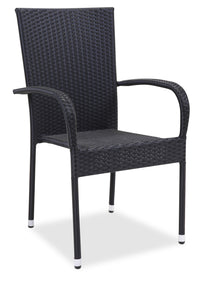 Vallarta Outdoor Patio Chair - Hand-Woven Resin Wicker, UV & Weather Resistant - Black