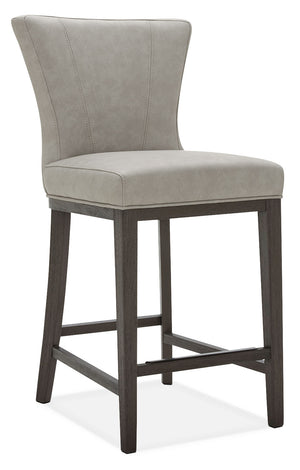 Quinn Counter-Height Stool with Vegan Leather Fabric - Taupe
