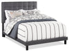 Dani Upholstered Adjustable Platform Bed in Grey Fabric, Tufted - Full Size