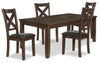 Talia 5pc Dining Set with Table & 4 Chairs, 60-78