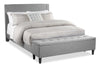 Eden Upholstered Storage Bed in Grey Fabric, Tufted - King Size