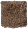 Mongolian Sheepskin Accent Pillow – Taupe
