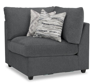 Evolve Linen-Look Fabric Modular Corner Chair - Charcoal