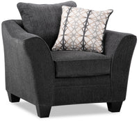 Febe Chenille Condo Chair - Charcoal