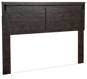 Grayson Panel Headboard, Made in Canada, Rustic, Dark Grey - King Size