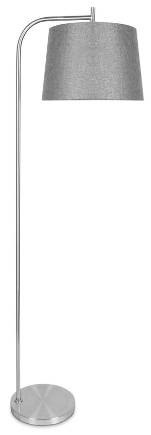 Kaitlyn Brushed Steel Floor Lamp