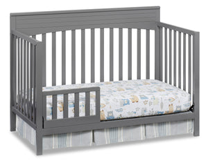 Harper 4-in-1 Convertible Baby Crib & Toddler Bed Set with Guard Rail Conversion Kit - Dove Grey