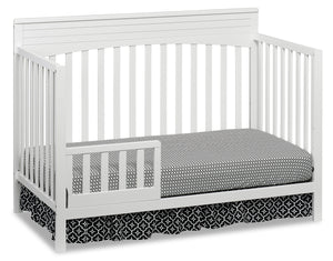 Harper 4-in-1 Convertible Baby Crib & Toddler Bed Set with Guard Rail Conversion Kit - White