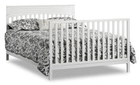 Harper 4-in-1 Convertible Baby Crib & Full Bed Set with Conversion Rail Kit - White 