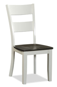 Ella Dining Chair, Ladder Back -Two-Tone White & Brown 