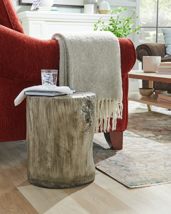 Jordy 15\" Faux Wood  Accent Table - Silver