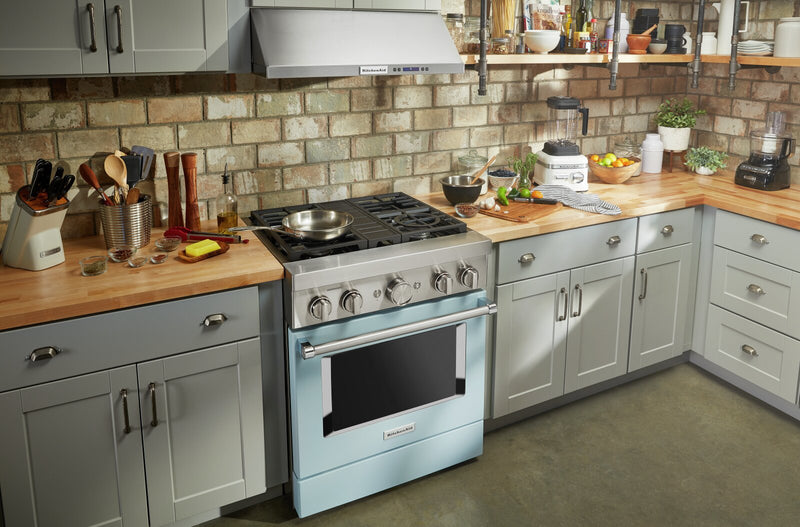 KitchenAid 4.1 Cu. Ft. Smart Gas Range with Self-Clean - Miami Blue - KFGC500JMB
