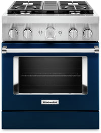 KitchenAid 4.1 Cu. Ft. Smart Dual Fuel Range with Self-Clean - Ink Blue - KFDC500JIB 