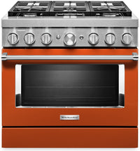 KitchenAid 5.1 Cu. Ft. Smart Gas Range with Self-Clean - Scorched Orange - KFGC506JSC 