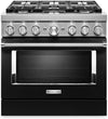 KitchenAid 5.1 Cu. Ft. Smart Gas Range with Self-Clean - Imperial Black - KFGC506JBK