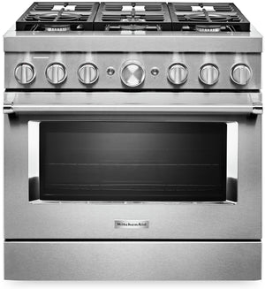 KitchenAid 36'' Smart Commercial-Style Gas Range - KFGC506JSS