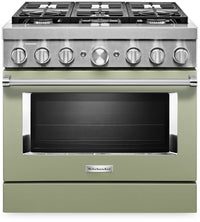KitchenAid 5.1 Cu. Ft. Smart Dual Fuel Range with Self-Clean - Avocado Cream - KFDC506JAV 