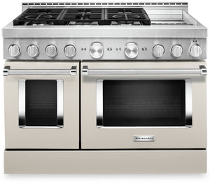 KitchenAid 48'' Smart Commercial-Style Gas Range with Griddle - KFGC558JMH