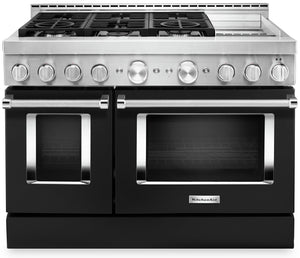 KitchenAid 48'' Smart Commercial-Style Gas Range with Griddle - KFGC558JBK