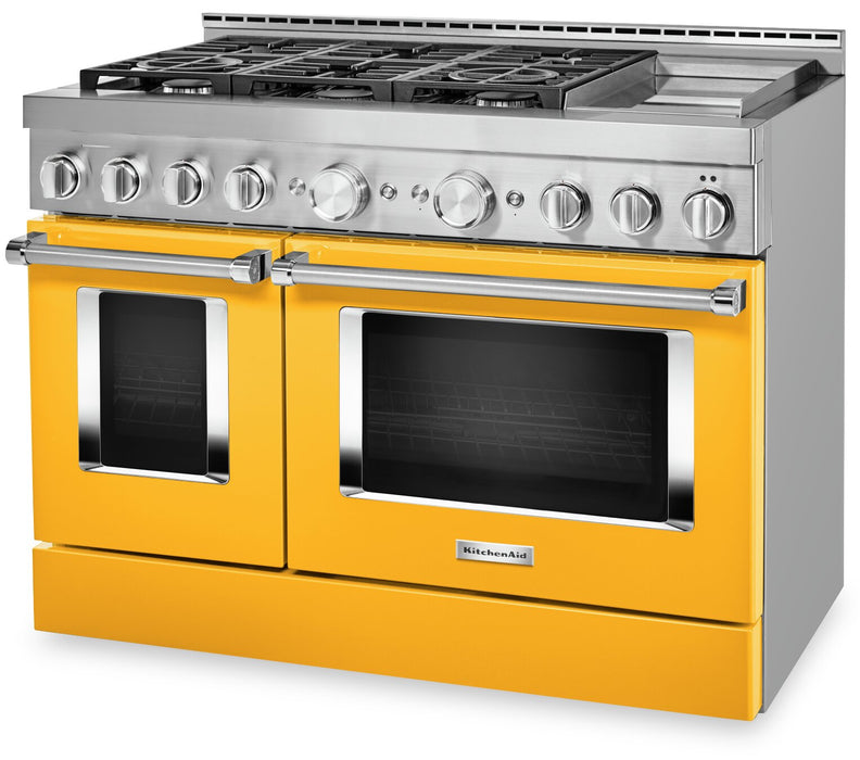 KitchenAid 6.3 Cu. Ft. Smart Dual Fuel Range with Self-Clean and Griddle - Yellow Pepper - KFDC558JYP
