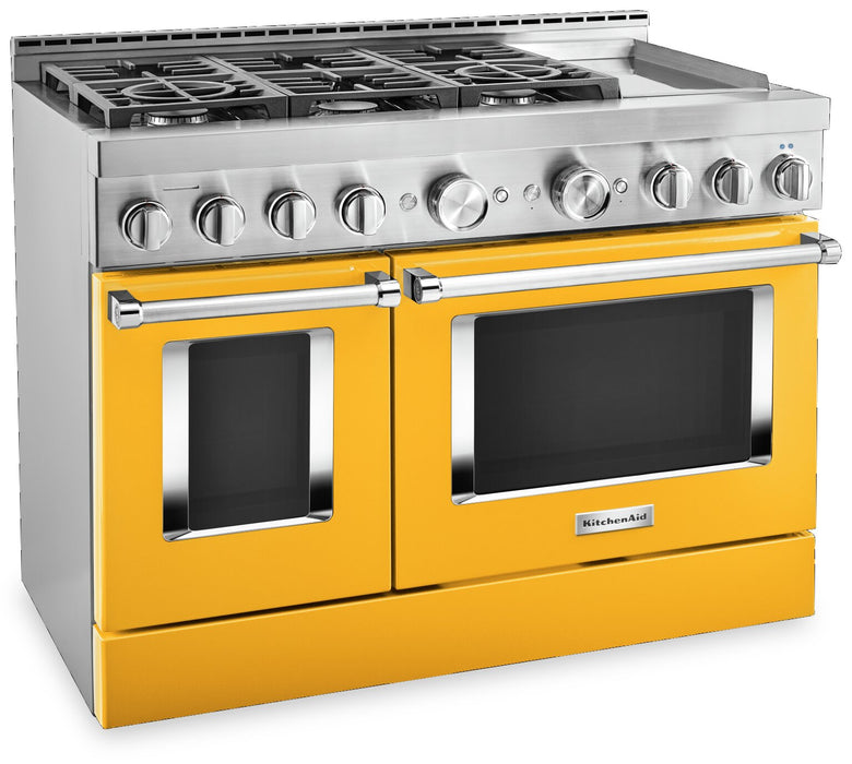 KitchenAid 6.3 Cu. Ft. Smart Dual Fuel Range with Self-Clean and Griddle - Yellow Pepper - KFDC558JYP