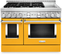 KitchenAid 6.3 Cu. Ft. Smart Dual Fuel Range with Self-Clean and Griddle - Yellow Pepper - KFDC558JY… 