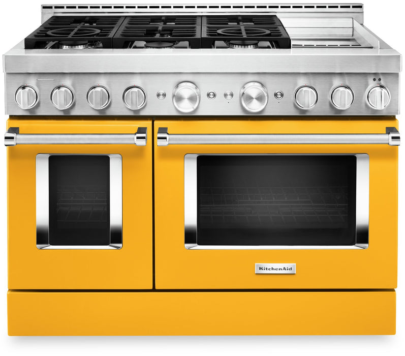 KitchenAid 6.3 Cu. Ft. Smart Dual Fuel Range with Self-Clean and Griddle - Yellow Pepper - KFDC558JYP