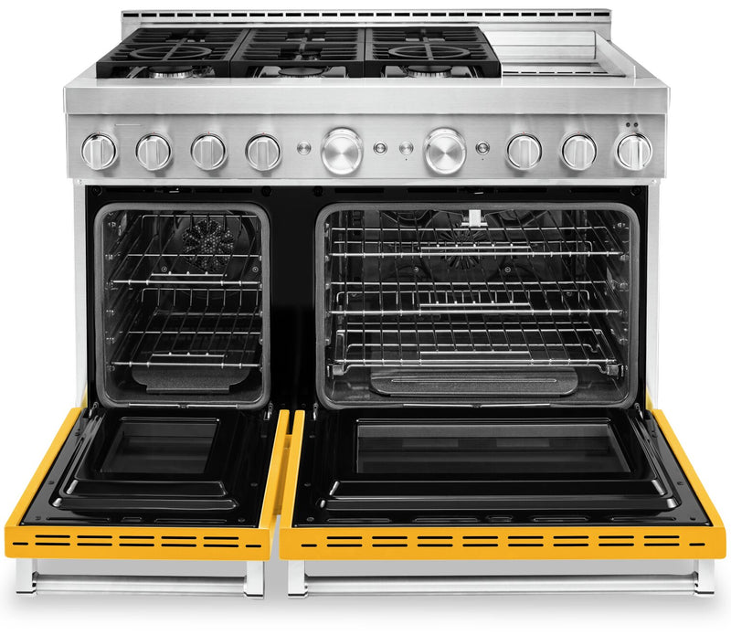KitchenAid 6.3 Cu. Ft. Smart Dual Fuel Range with Self-Clean and Griddle - Yellow Pepper - KFDC558JYP