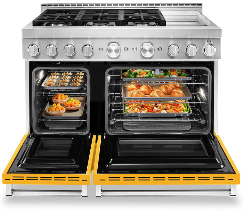 KitchenAid 6.3 Cu. Ft. Smart Dual Fuel Range with Self-Clean and Griddle - Yellow Pepper - KFDC558JYP