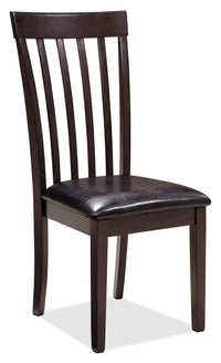 Hammis Dining Chair with Vegan-Leather Fabric, Slat-Back - Brown 