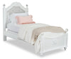 Livy Panel Bed for Kids, White, Vegan Leather - Full Size