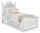 Livy Panel Bed for Kids, White, Vegan Leather - Twin Size