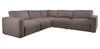 Kort & Co. Lotus Modular 5-Piece Chenille Fabric Sectional with Feather Down Cushions - Coffee Brown