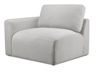 Lotus Chenille Left-Facing Chair - Linen 