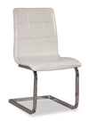 Luna Dining Chair with Vegan-Leather Fabric, Metal - White