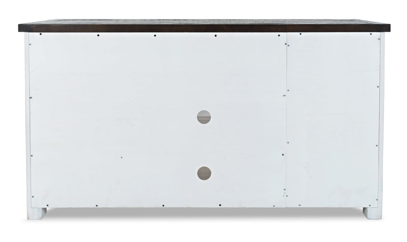 Madison 60\" Rustic TV Stand with Storage and Cable Management for TVs up to 65\"- White